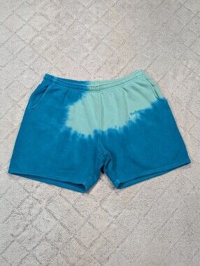 Madhappy Shorts Mens XXL Blue Tie Dye Heavy Cotton Fleece Sweats Lounge Casual